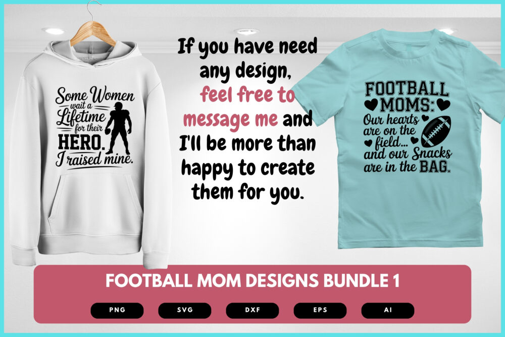 Football Mom SVG Bundle | Game Day Clipart, Sports Mom Silhouette Cut Files for Cricut & Sublimation - Image 7
