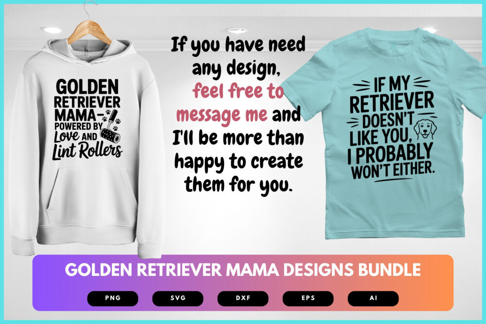 Golden Retriever Mama SVG Bundle | Funny Dog Shirt Designs, Pet Lover Clipart , Cut Files for Cricut & Sublimation - Image 8