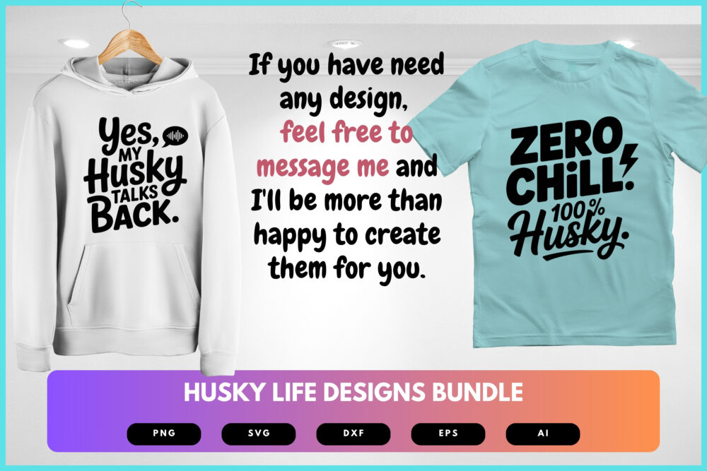 HuskyLife SVG Bundle | Funny Husky Shirt Designs, Dog Lover Clipart , Cut Files for Cricut & Sublimation - Image 8