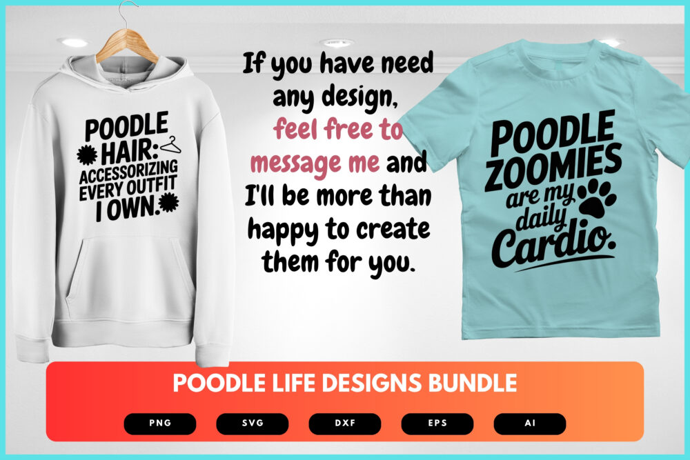 Poodle Life SVG Bundle | Funny Poodle Shirt Designs, Dog Lover Clipart , Cut Files for Cricut & Sublimation - Image 8