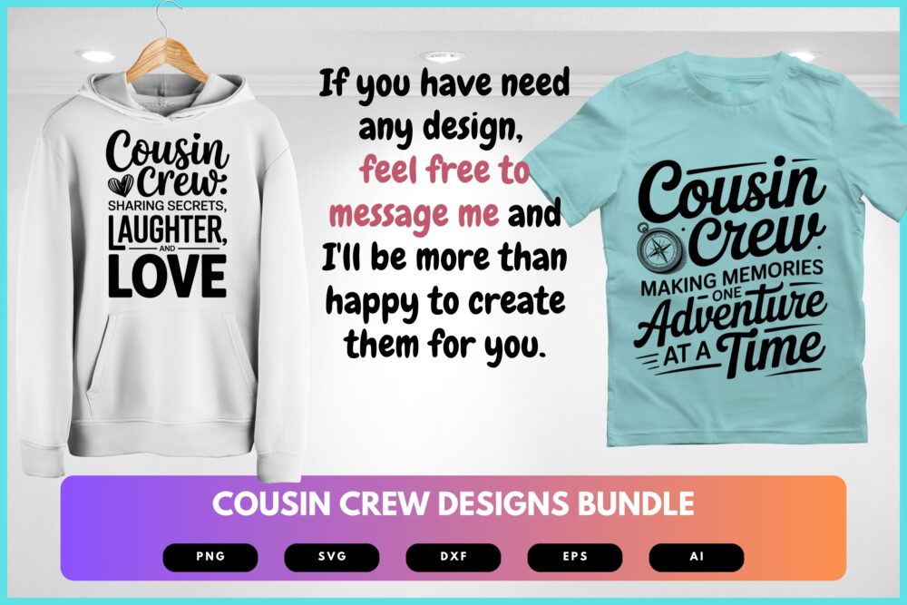 Cousin Crew SVG Bundle | Family Reunion Clipart, Matching Cousins Silhouette Cut Files for Cricut & Sublimation - Image 2