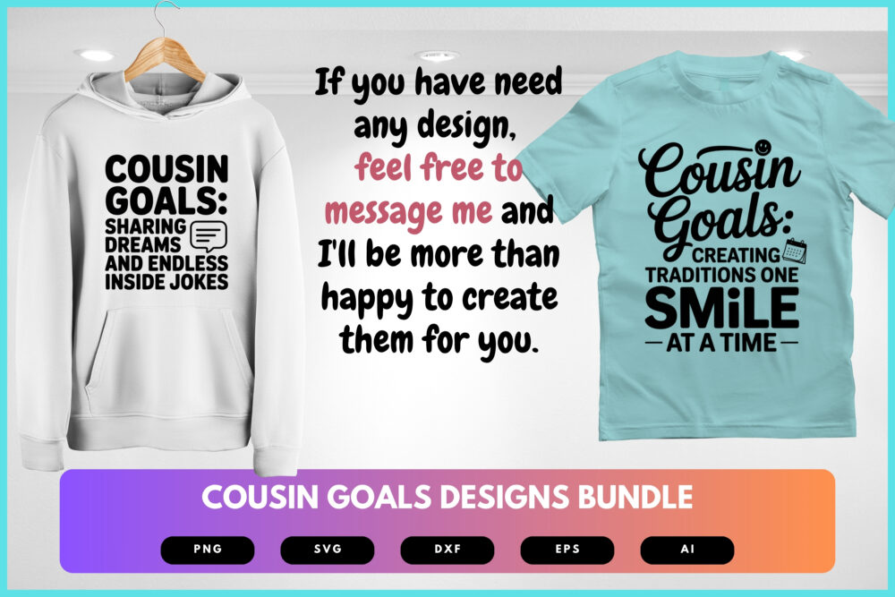 Cousin Goals SVG Bundle | Matching Family Clipart, Fun Cousin Silhouette Cut Files for Cricut & Sublimation - Image 8