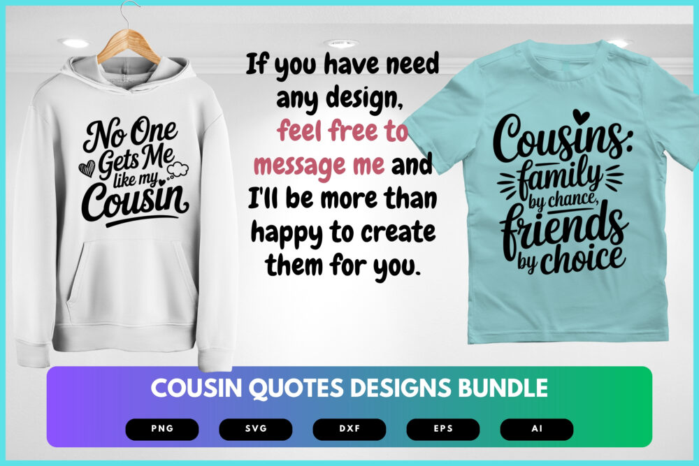 Cousin Quotes SVG Bundle | Funny Family Sayings Clipart, Matching Cousin Silhouette Cut Files for Cricut & Sublimation - Image 8