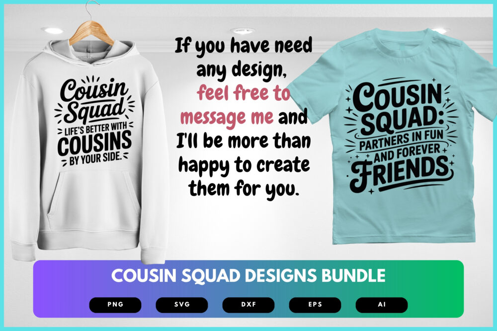 Cousin Squad SVG Bundle | Matching Family Clipart, Cousin Reunion Silhouette Cut Files for Cricut & Sublimation - Image 7