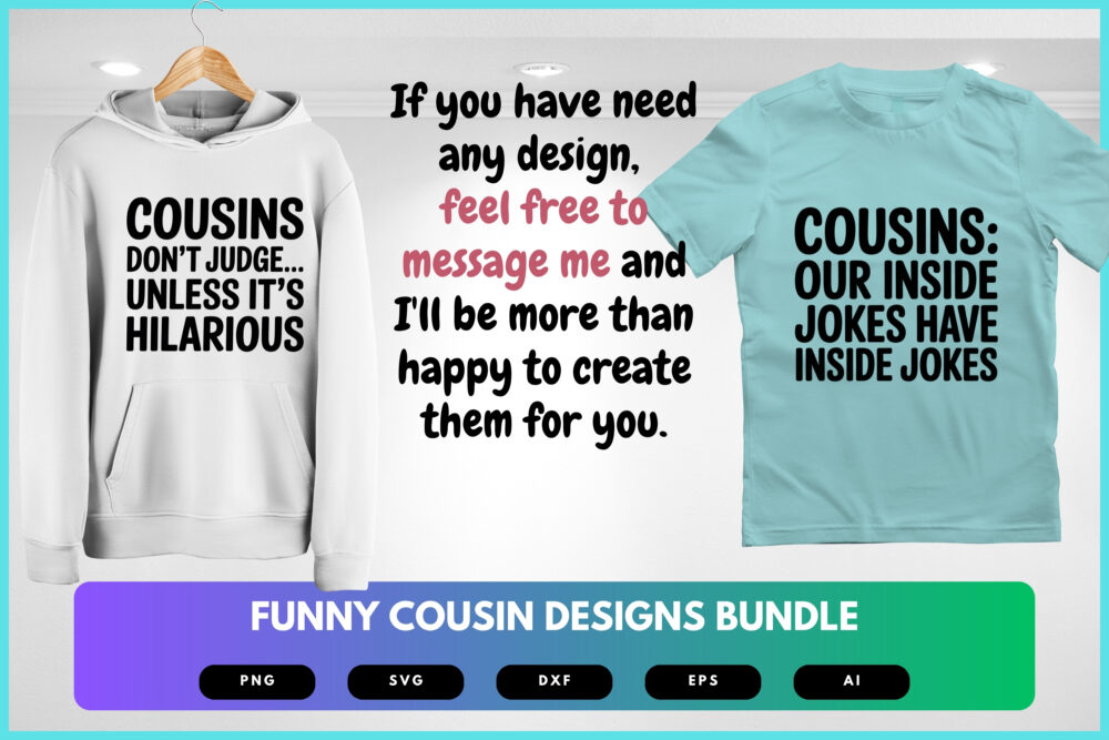Funny Cousin SVG Bundle | Humorous Family Clipart, Matching Cousins Silhouette Cut Files for Cricut & Sublimation - Image 8