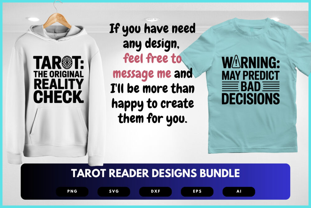 Tarot Reader SVG Bundle | Mystic Card Clipart, Fortune Teller Silhouette Cut Files for Cricut & Sublimation - Image 8