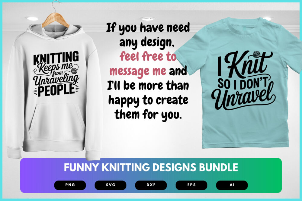 Funny Knitting SVG Bundle | Yarn Lover Quotes , Craft Humor Cut Files for Cricut & Sublimation - Image 8