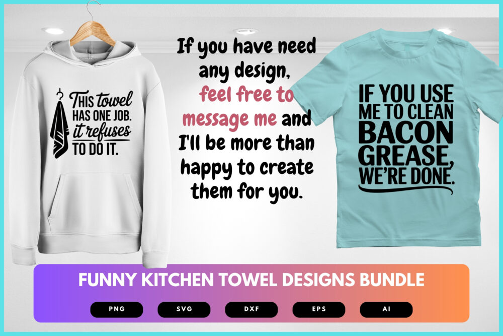 Funny Kitchen SVG Bundle | Dish Towel Sayings, Cooking Clipart , Cricut Cut Files for Farmhouse & Home Decor - Image 8
