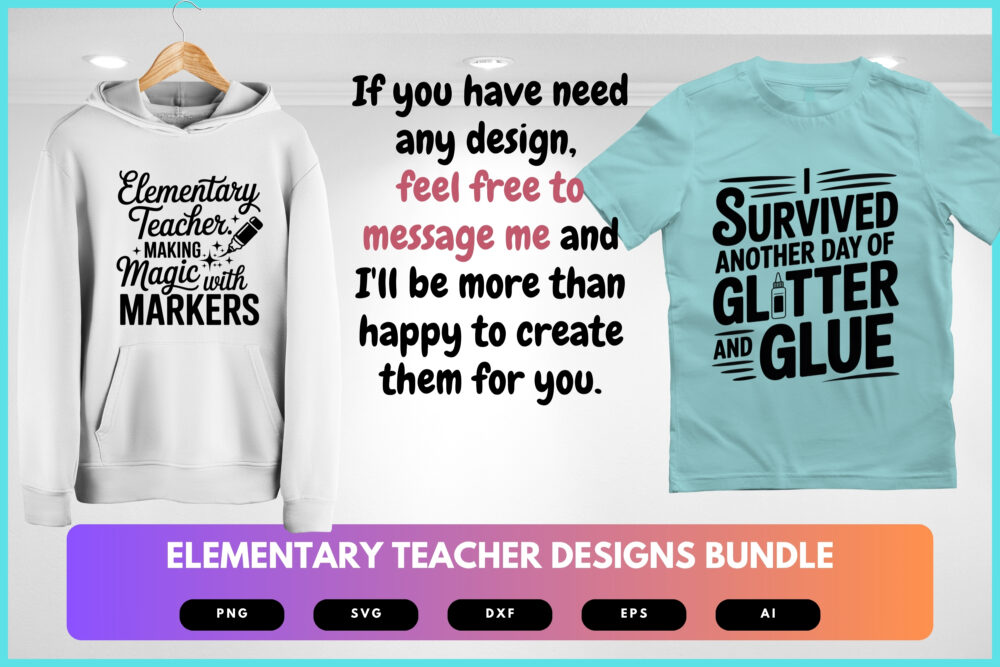 Elementary Teacher SVG Bundle | School Quote Clipart, Back to School Cut Files for Cricut & Sublimation - Image 8