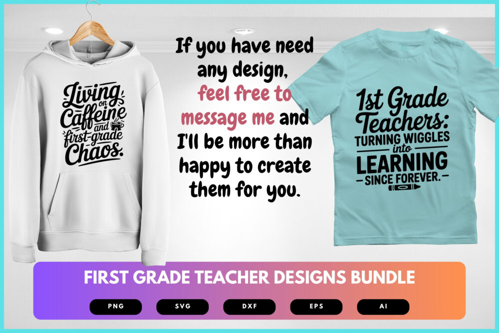 First Grade Teacher SVG Bundle | Classroom Quotes, School Cut Files for Cricut & Sublimation - Image 8