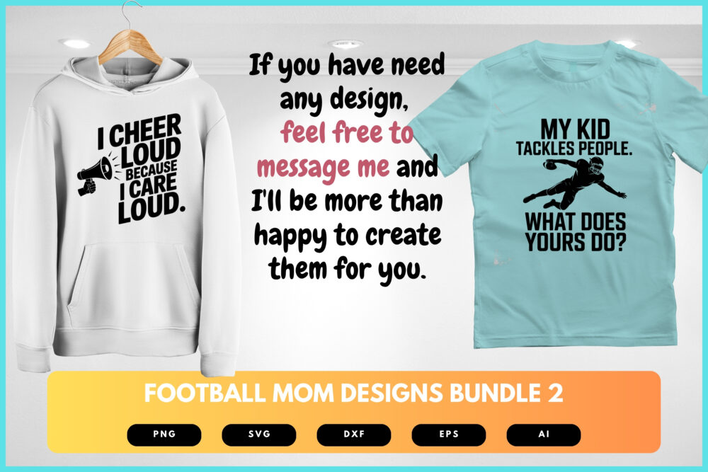Football Mom SVG Bundle | Game Day Clipart, Proud Sports Mom Silhouette Cut Files for Cricut & Sublimation - Image 7