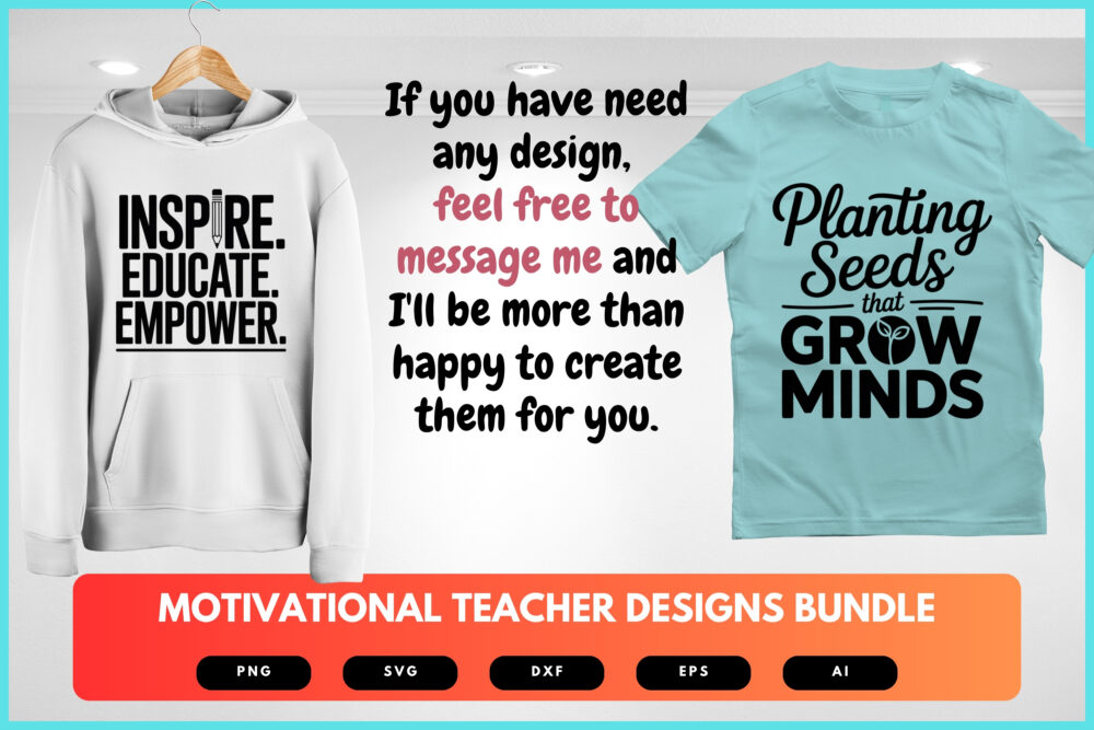 Motivational Teacher SVG Bundle | Inspirational Educator Clipart, Teacher Quote Cut Files for Cricut & Sublimation - Image 7