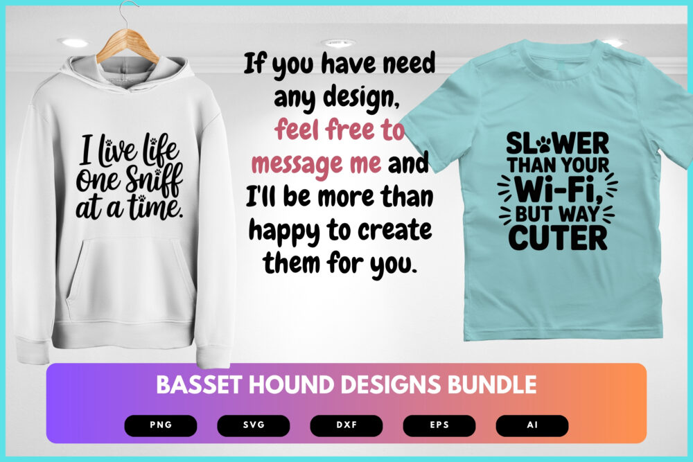 Basset Hound SVG Bundle | Dog Clipart, Funny Pet Silhouette Cut Files for Cricut & Sublimation | - Image 8