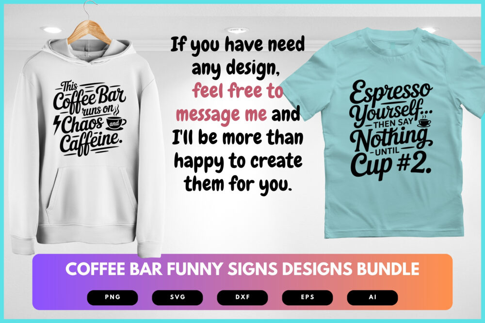 Coffee Bar SVG Bundle | Funny Coffee Quote Cut Files for Cricut, Café Sign Clipart, Barista Wall Decor Designs - Image 8