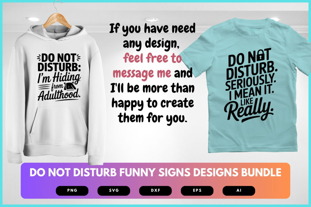 Do Not Disturb SVG Bundle | Funny Door Sign Cut Files for Cricut, Bedroom & Office Wall Decor Clipart - Image 8