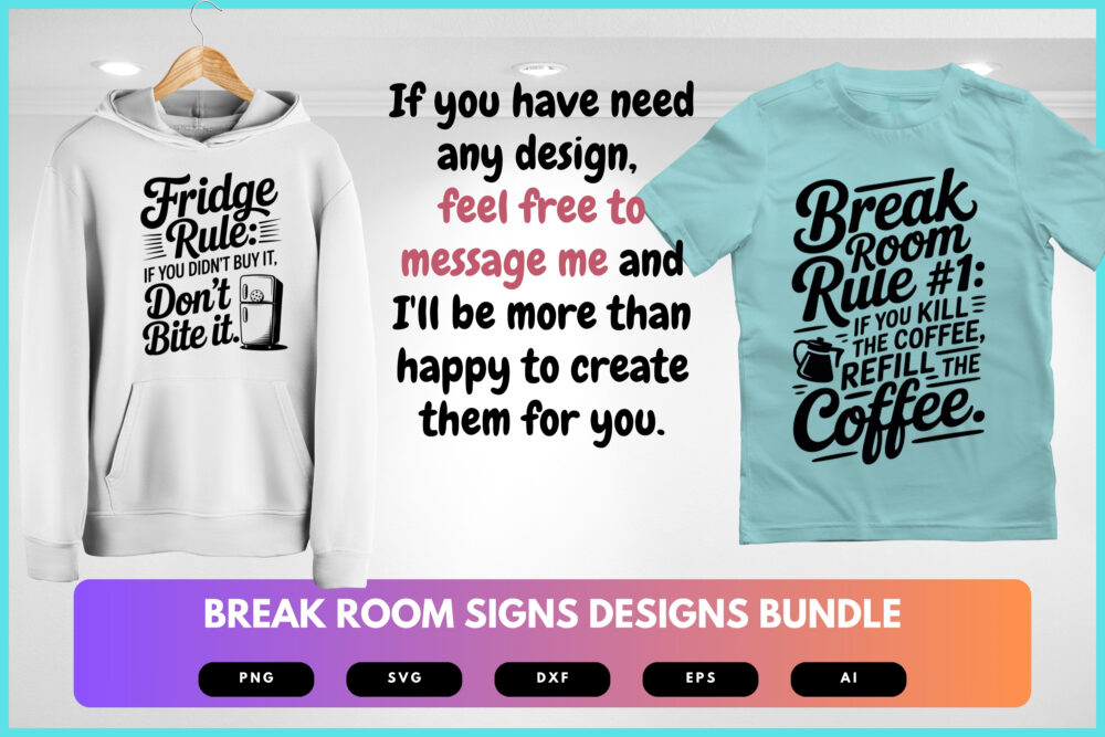 Break Room Signs SVG Bundle | Office Humor , Workplace Decor Cut Files for Cricut & Sublimation - Image 8