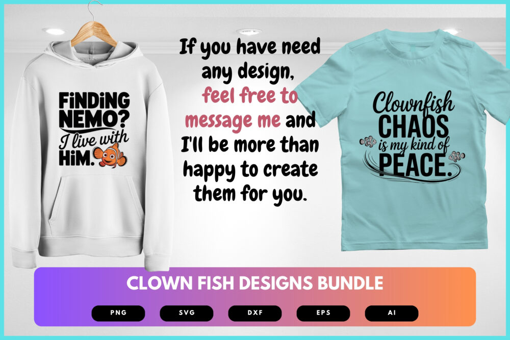Clown Fish SVG Bundle | Cute Aquarium , Ocean Life Cut Files for Cricut, Sublimation & Crafts - Image 8