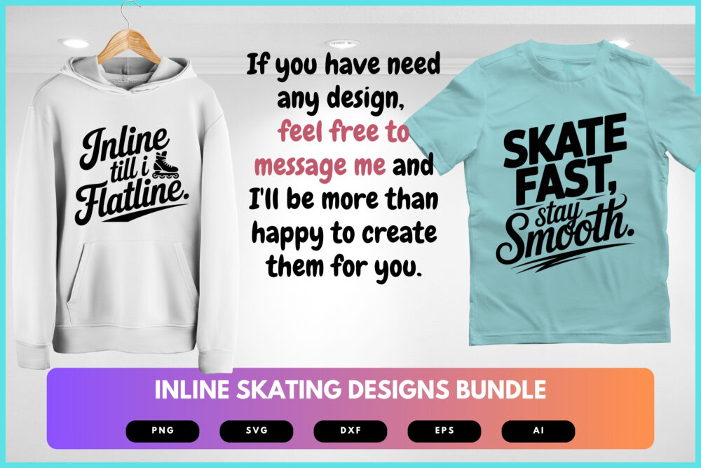 Inline Skating SVG Bundle | Rollerblade , Skater Life Cut Files for Cricut, Sublimation & Apparel - Image 8