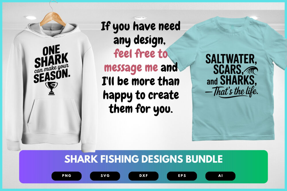 Shark Fishing SVG Bundle | Deep Sea Angler , Sport Fishing Cut Files for Cricut, Sublimation & Apparel - Image 8