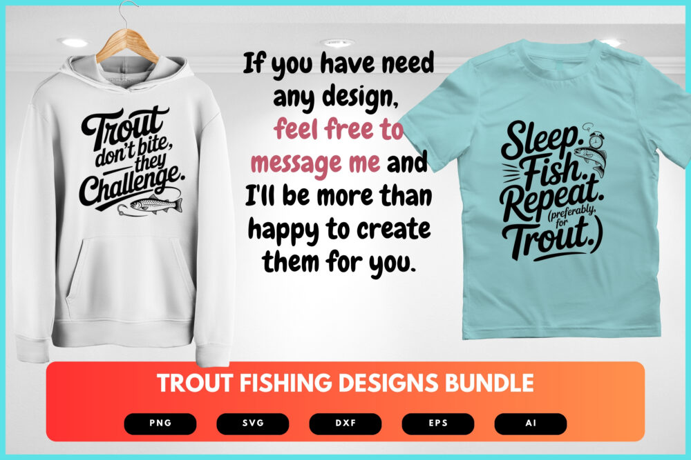 Trout Fishing SVG Bundle | Fly Fishing , Angler Cut Files for Cricut, Sublimation & Outdoor Gear - Image 8