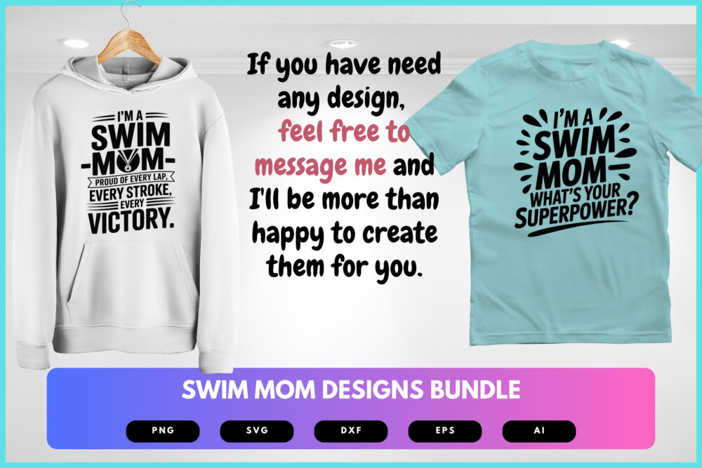 Swim Mom SVG Bundle | Swimming Quotes, Pool Life Clipart and Team Spirit Cut Files for Cricut & Sublimation - Image 7