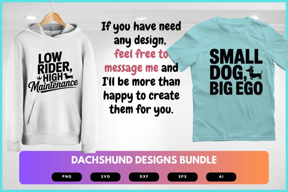 Dachshund SVG Bundle | Wiener Dog Clipart, Funny Pet Silhouette Cut Files for Cricut & Sublimation - Image 7