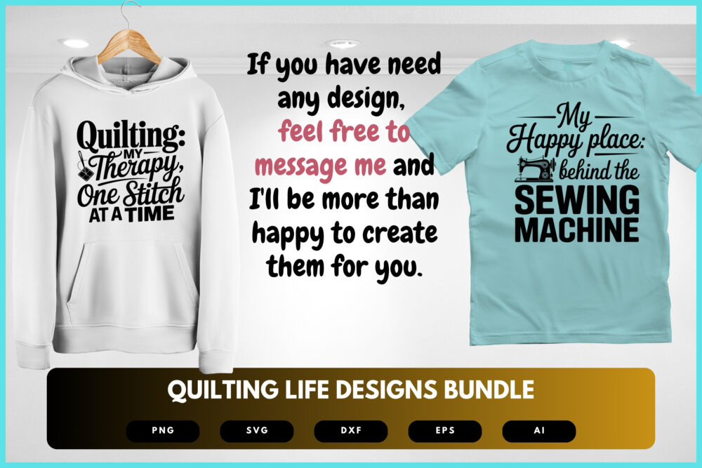 Quilting Life SVG Bundle | Cozy Sewing Quotes, Patchwork Clipart and Fabric Crafter Cut Files for Cricut & Sublimation - Image 7