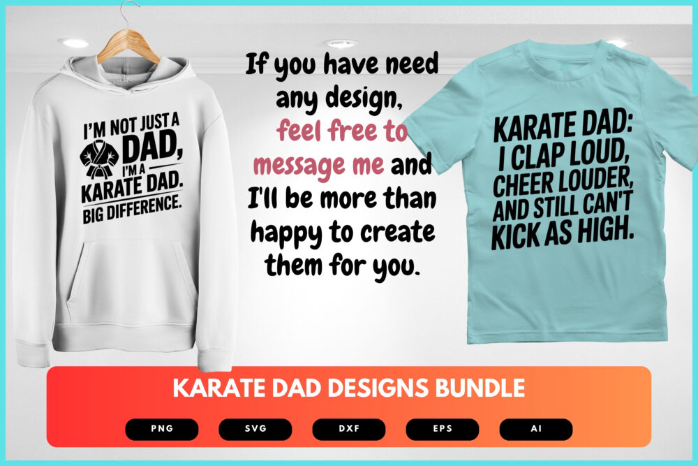 Karate Dad SVG Bundle | Martial Arts Clipart, Father Silhouette Cut Files for Cricut & Sublimation - Image 7