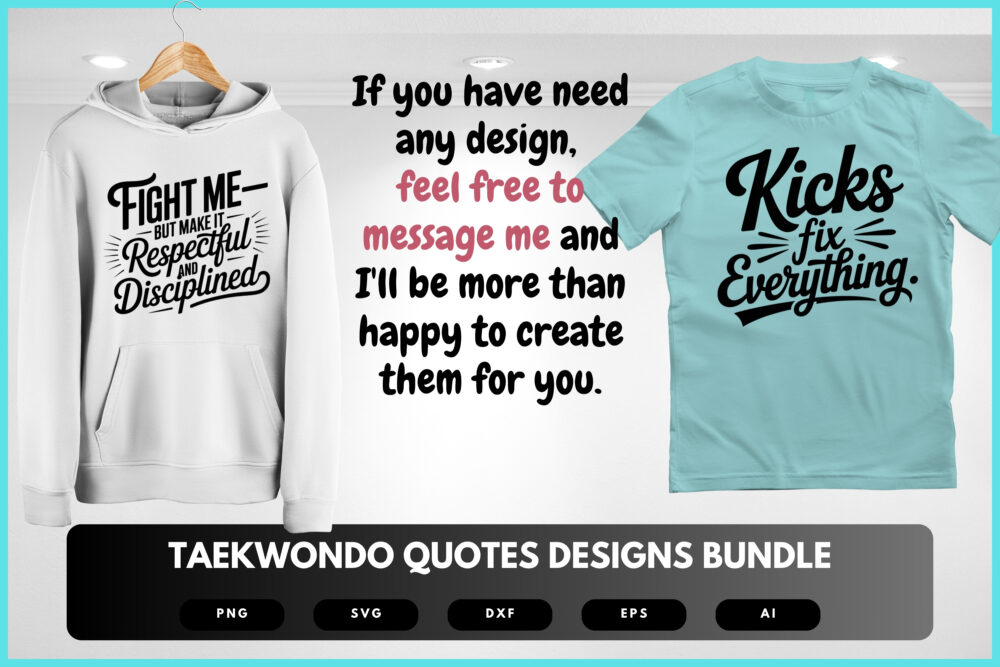 Taekwondo Quotes SVG Bundle | Martial Arts Motivation Clipart, Dojang Typography Cut Files for Cricut & Sublimation - Image 7