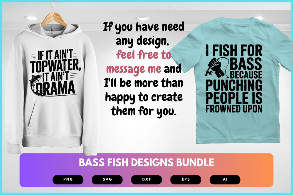 Bass Fish SVG Bundle | Fishing Silhouette Clipart, Angler Cut Files for Cricut & Sublimation - Image 7