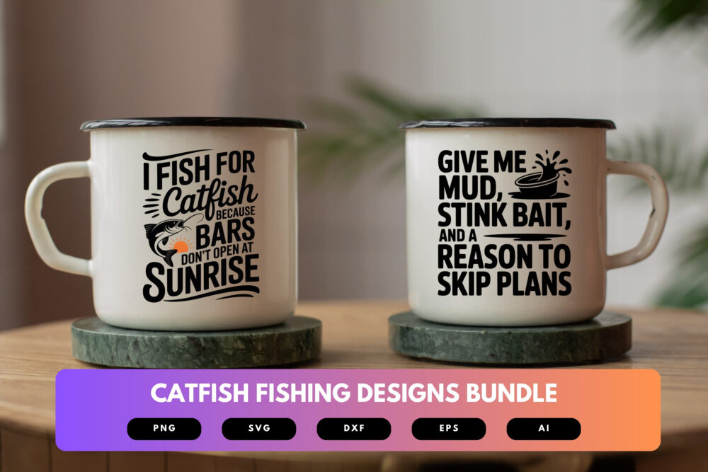 Catfish Fishing SVG Bundle | Angler Clipart, Fishing Silhouette Cut Files for Cricut & Sublimation - Image 6