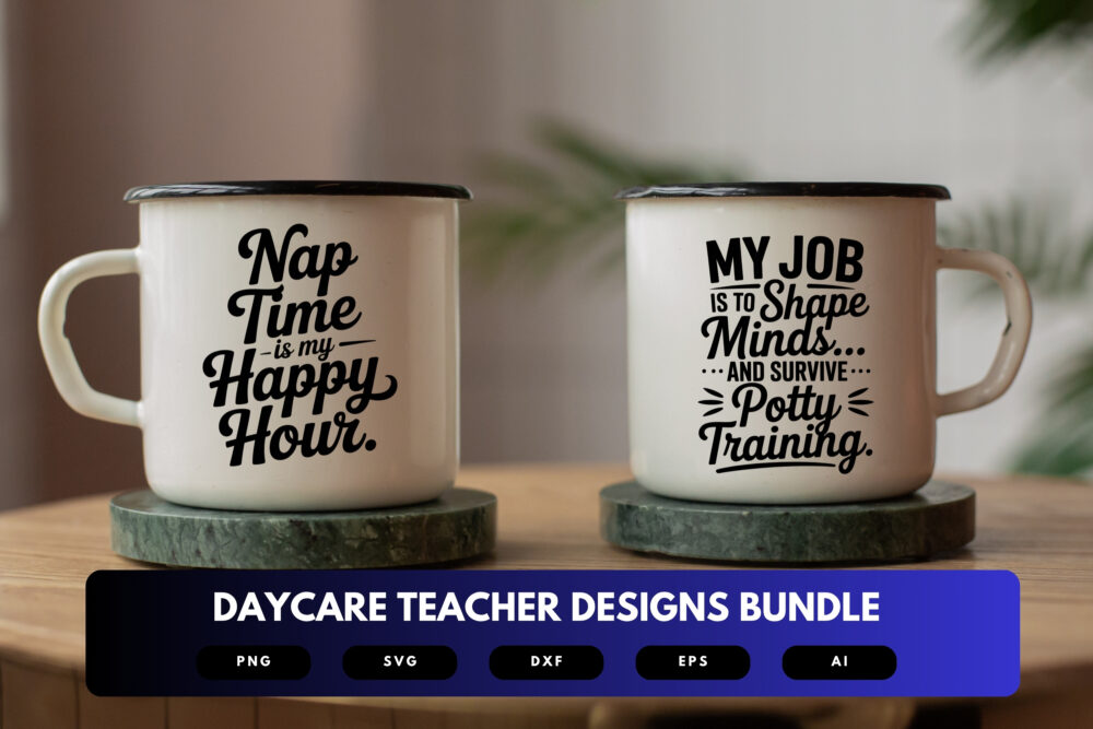 Daycare Teacher SVG Bundle | Childcare Clipart, Preschool Quote Cut Files for Cricut & Sublimation - Image 6