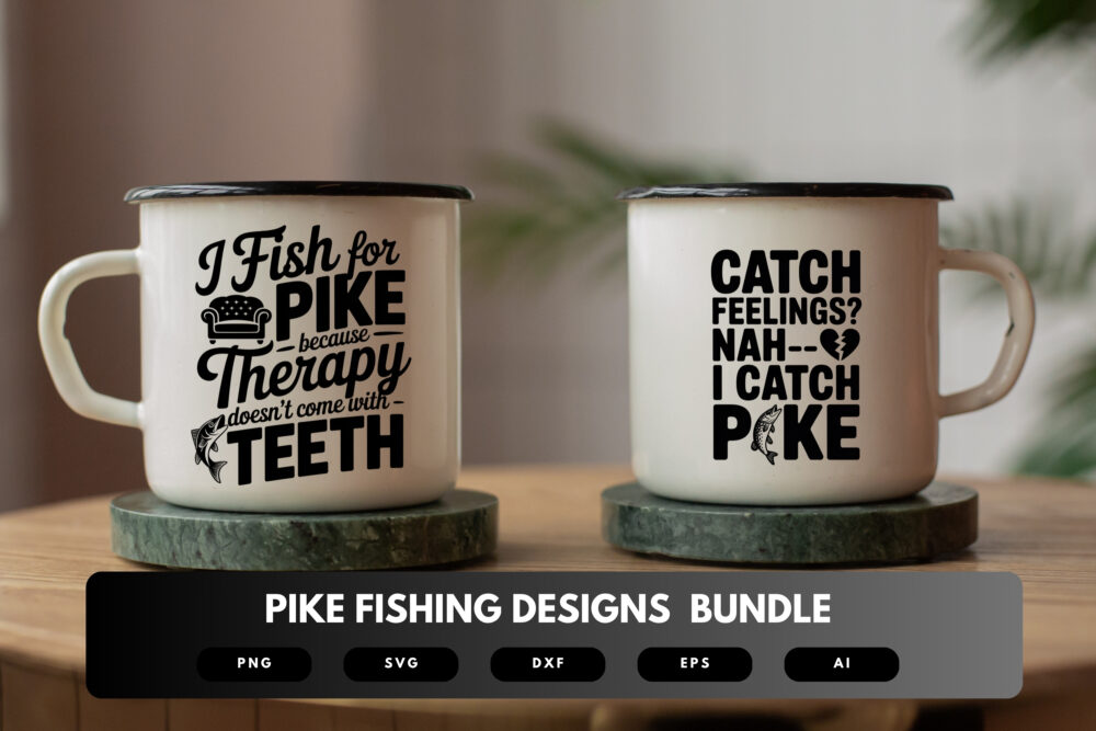 Pike Fishing SVG Bundle | Angler Clipart, Fishing Quote Cut Files for Cricut & Sublimation - Image 6