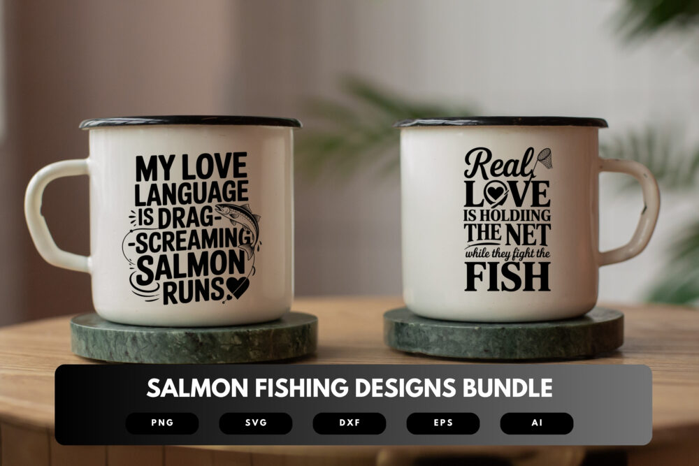 Salmon Fishing SVG Bundle | Angler Clipart, Fishing Quote Cut Files for Cricut & Sublimation - Image 6