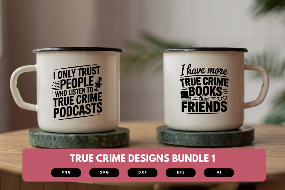 True Crime SVG Bundle | Funny Crime Junkie Quotes, Murder Mystery Clipart for Cricut & Sublimation - Image 6