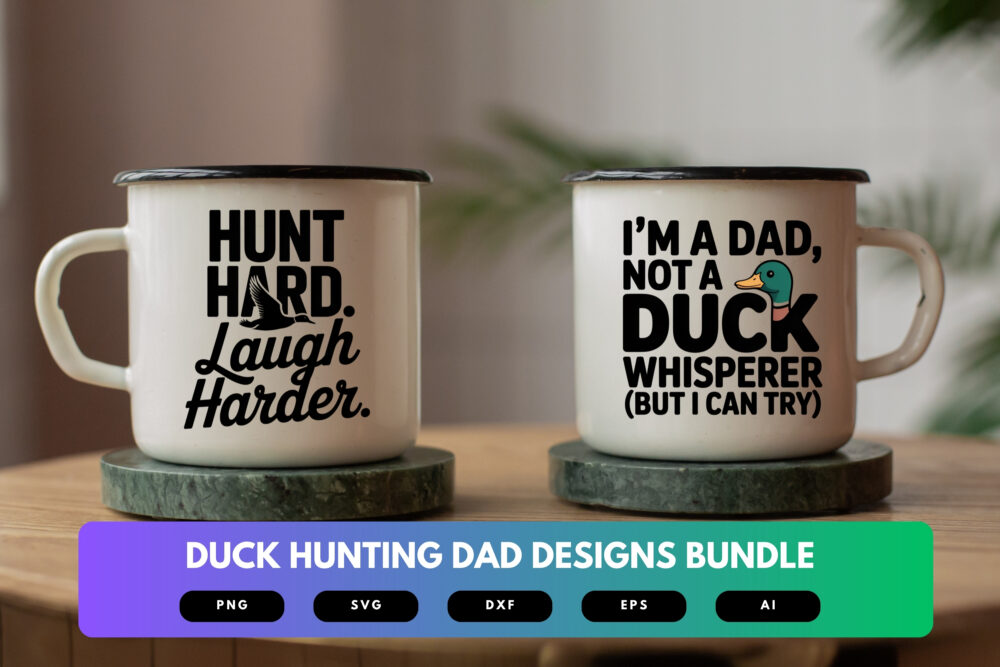 Duck Hunting Dad SVG Bundle | Waterfowl Clipart, Hunter Silhouette Cut Files for Cricut & Sublimation - Image 6