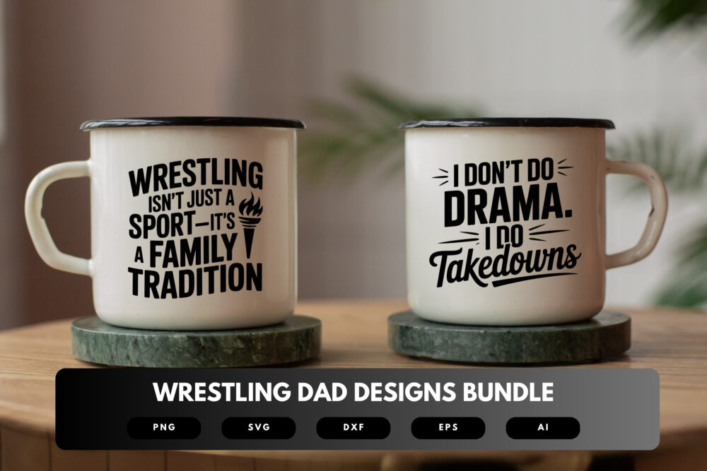 Wrestling Dad SVG Bundle | Sports Dad Clipart, Wrestler Silhouette Cut Files for Cricut & Sublimation - Image 6