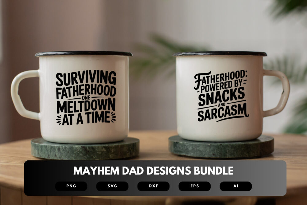 Funny Mayhem Dad SVG Bundle | Chaos Coordinator Quotes, Fatherhood Clipart Cut Files for Cricut & Sublimation - Image 7