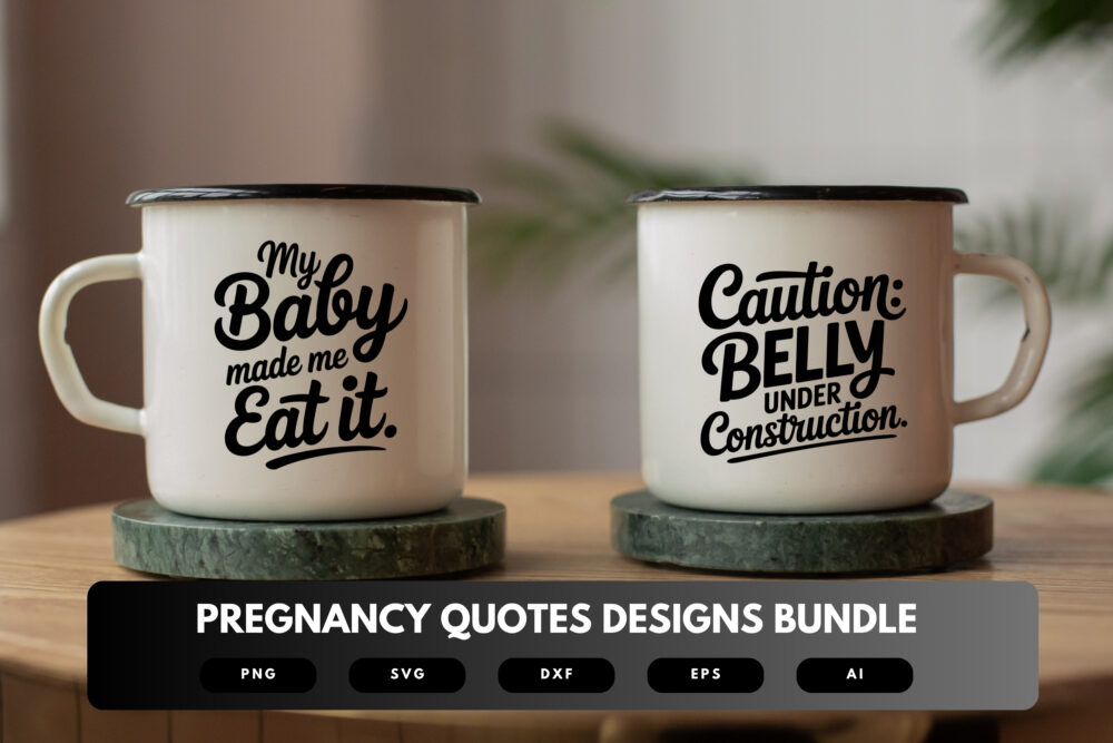 Pregnancy Quotes SVG Bundle | Expecting Mom , Baby Bump Cut Files for Cricut, Silhouette & Sublimation - Image 7