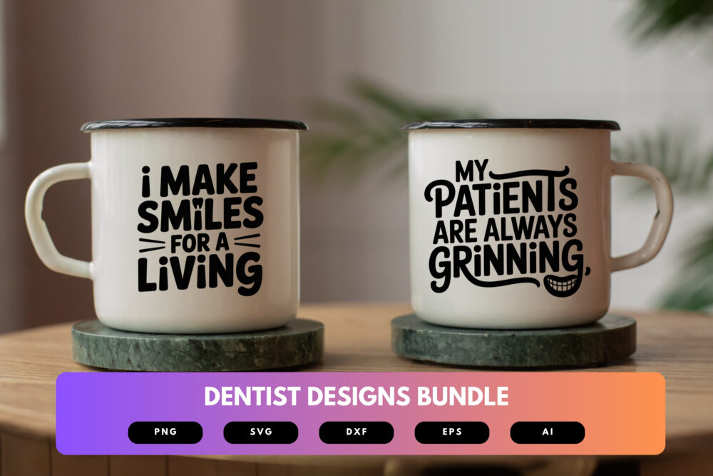 Dentist SVG Bundle | Funny Dental Quotes, Tooth Clipart , Silhouette Cut Files for Cricut & Sublimation - Image 7