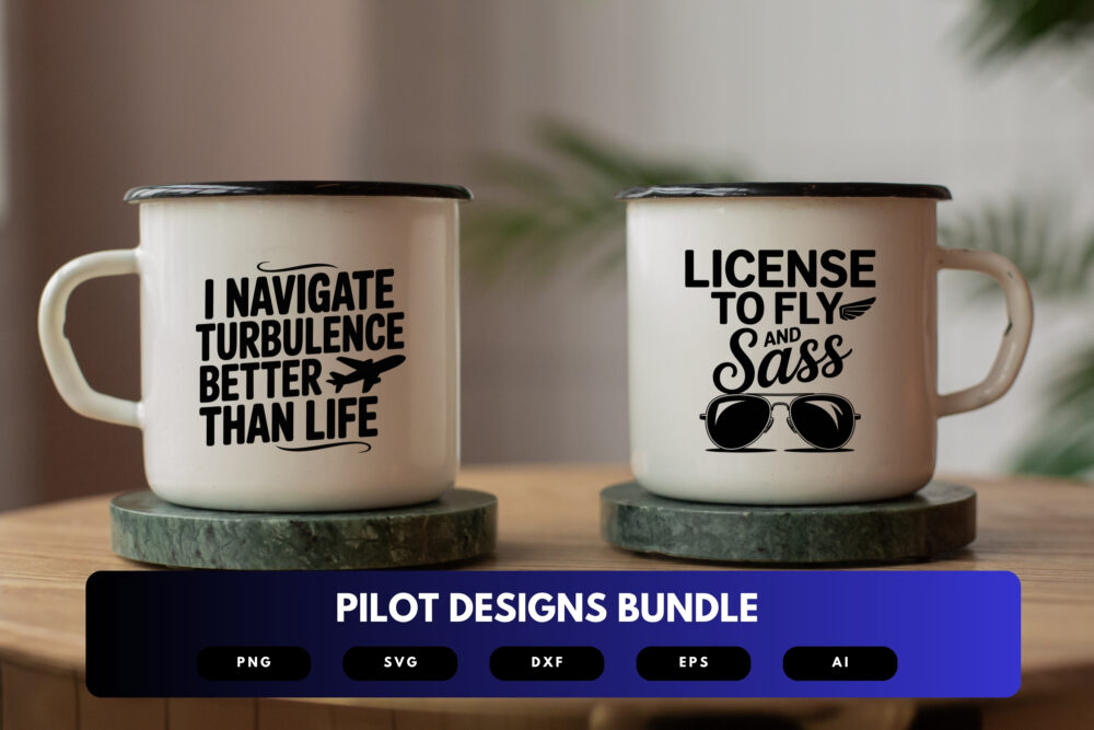 Pilot SVG Bundle | Aviation Clipart, Pilot Quote Cut Files for Cricut & Sublimation - Image 7