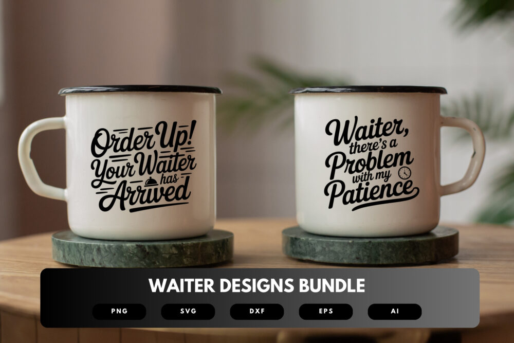 Waiter SVG Bundle | Restaurant Service Clipart, Waitstaff Quote Cut Files for Cricut & Sublimation - Image 7