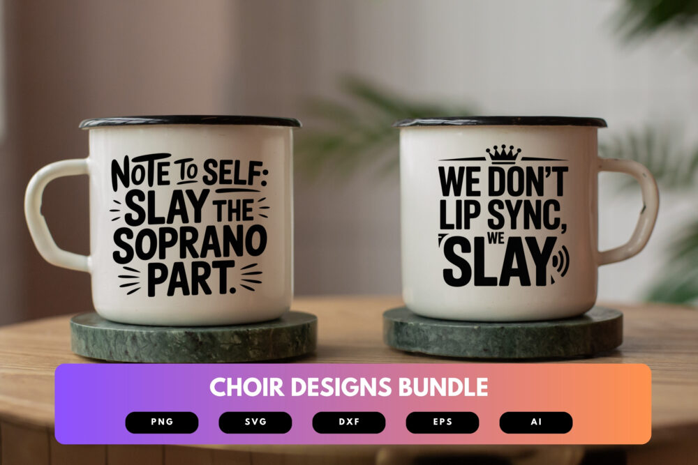 Choir SVG Bundle | Choral Music Clipart, Singer Silhouette Cut Files for Cricut & Sublimation - Image 8
