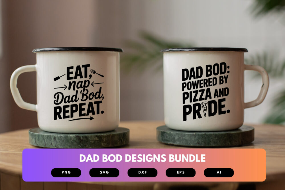 Dad Bod SVG Bundle | Funny Father Clipart, Dad Life Silhouette Cut Files for Cricut & Sublimation - Image 7