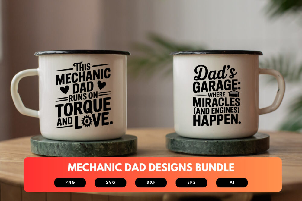 Mechanic Dad SVG Bundle | Funny Garage Quote Clipart, Car Repair Cut Files for Cricut & Sublimation - Image 7