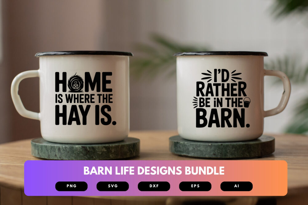 Barn Life SVG Bundle | Farmhouse Silhouette Clipart, Rustic Country Cut Files for Cricut & Sublimation - Image 7