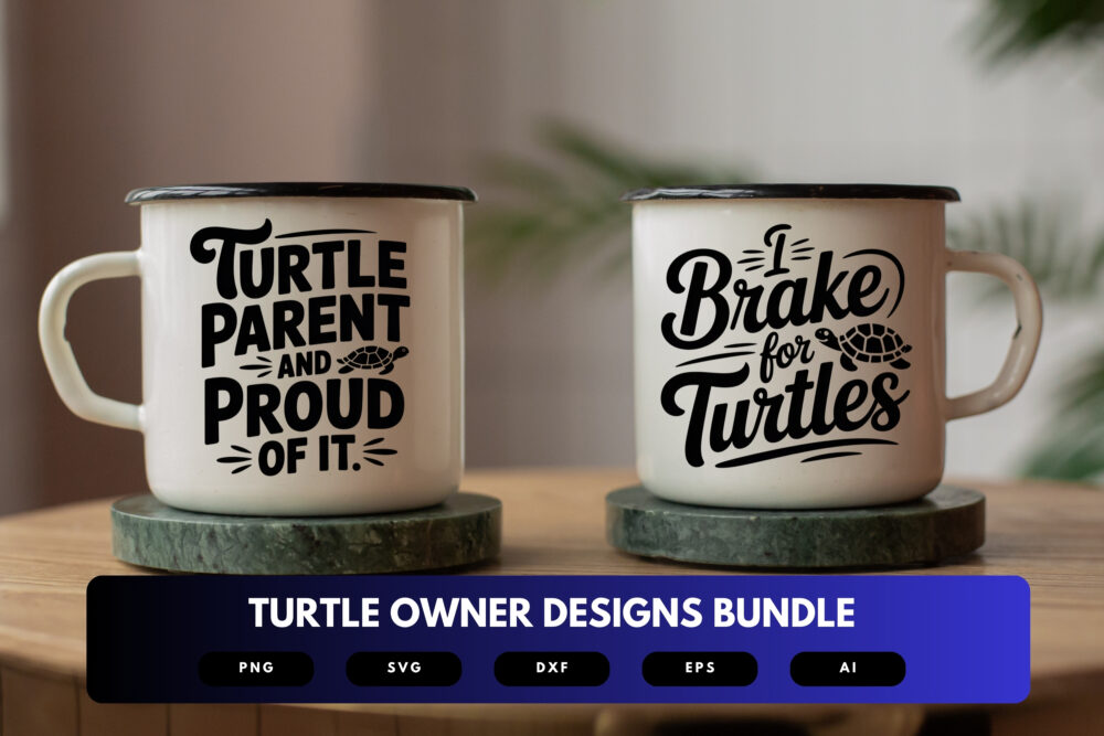 Turtle Owner SVG Bundle | Reptile Pet Clipart, Turtle Silhouette Cut Files for Cricut & Sublimation - Image 4