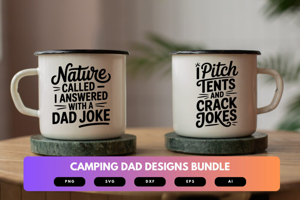 Camping Dad SVG Bundle | Outdoor Father Clipart, Campfire Silhouette Cut Files for Cricut & Sublimation - Image 6
