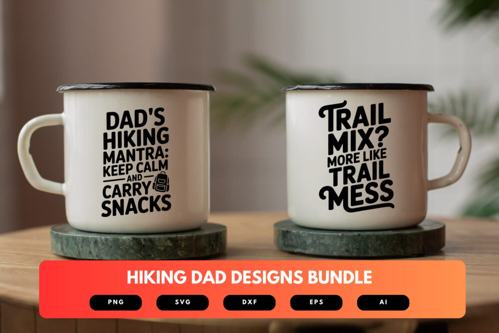 Hiking Dad SVG Bundle | Mountain Adventure Clipart, Trail Silhouette Cut Files for Cricut & Sublimation - Image 7