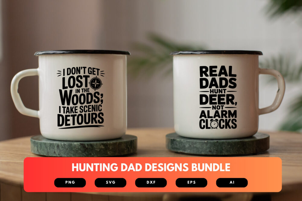 Hunting Dad SVG Bundle | Deer Antler Clipart, Outdoorsman Silhouette Cut Files for Cricut & Sublimation - Image 7